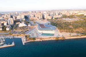 Giochi del Mediterraneo, manca poco.  Allo Stadio del Nuoto completate le due vasche olimpiche e le tribune 