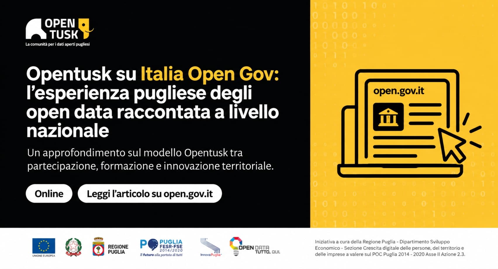 Opentusk su Italia Open Gov: l’esperienza pugliese degli open data raccontata a livello nazionale